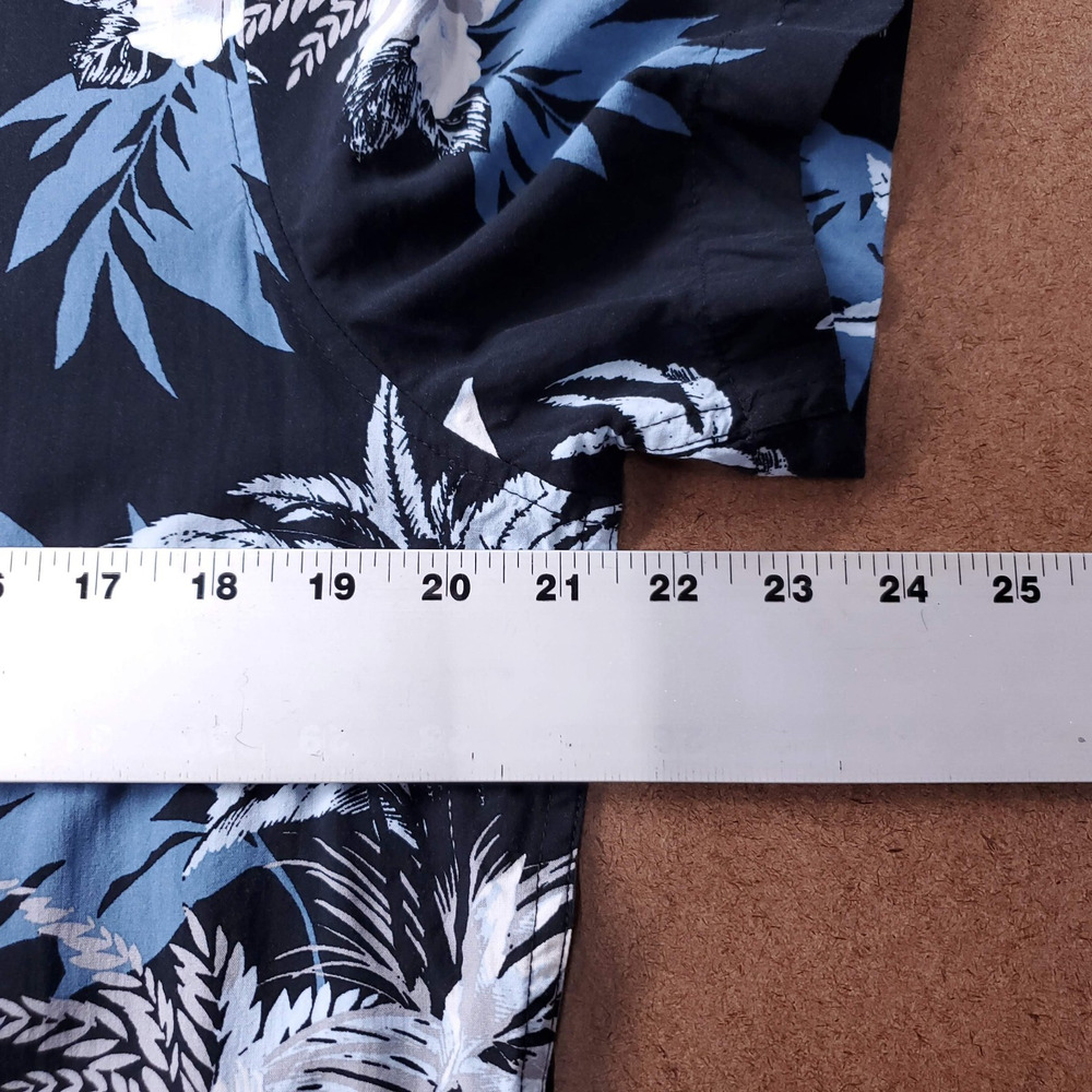 Cubavera Hawaiian Shirt Mens M Black Floral Short Sleeve Button Up Resortwear - Picture 5 of 10
